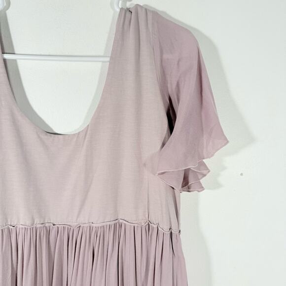 Renee Loves Frances Mauve Goddess Short Sleeve Midi Dress Size Large - Picture 10 of 14